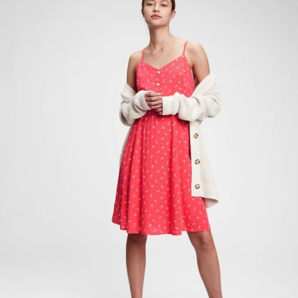 Gap Fit and Flare Cami Floral Print Dress